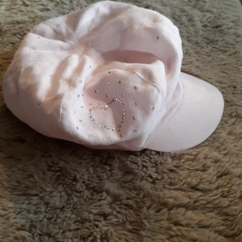Pink limited too faux suede gemstone hat